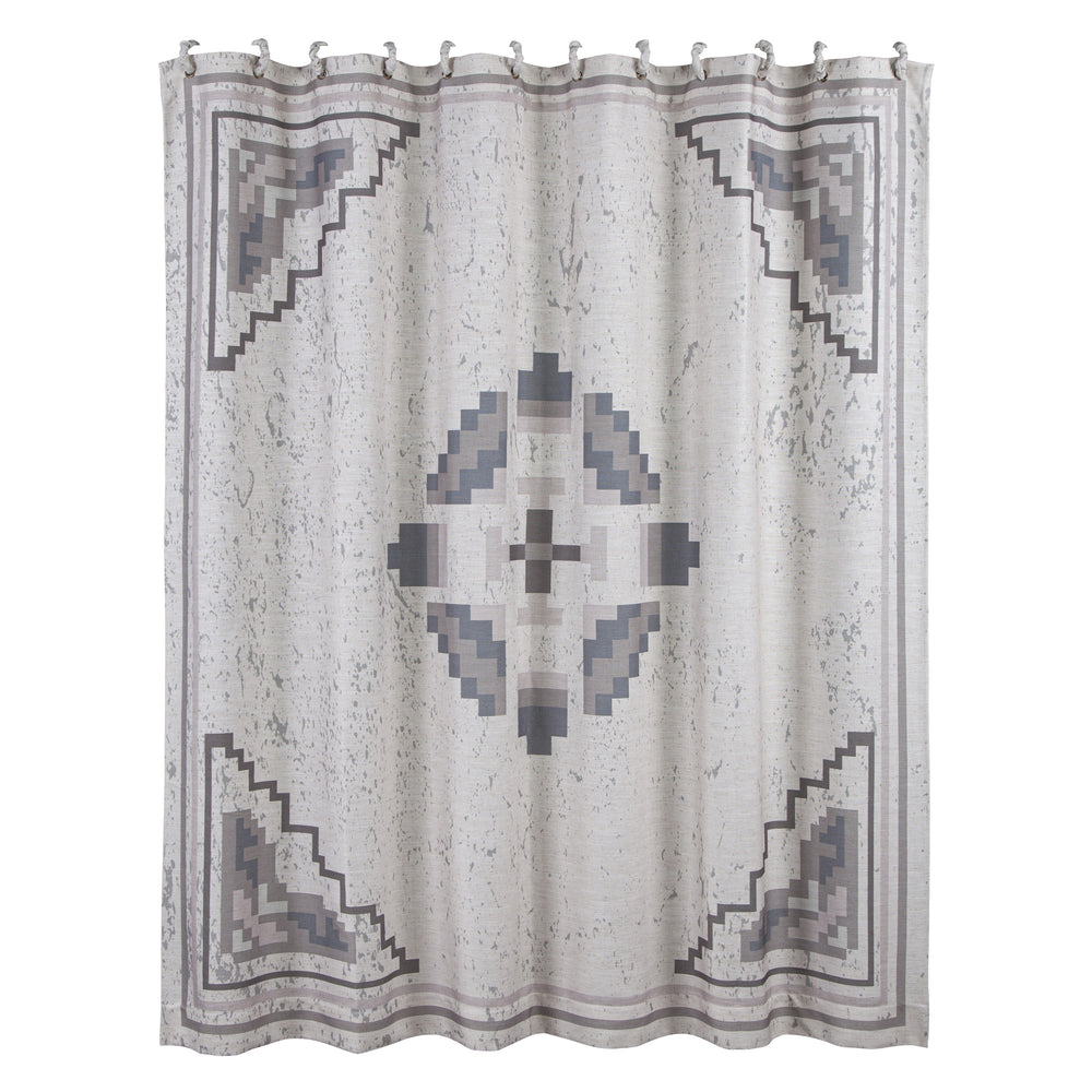 HiEnd Accents Dakota Shower Curtain SC2037 Gray 80% polyester, 20% linen 72x72