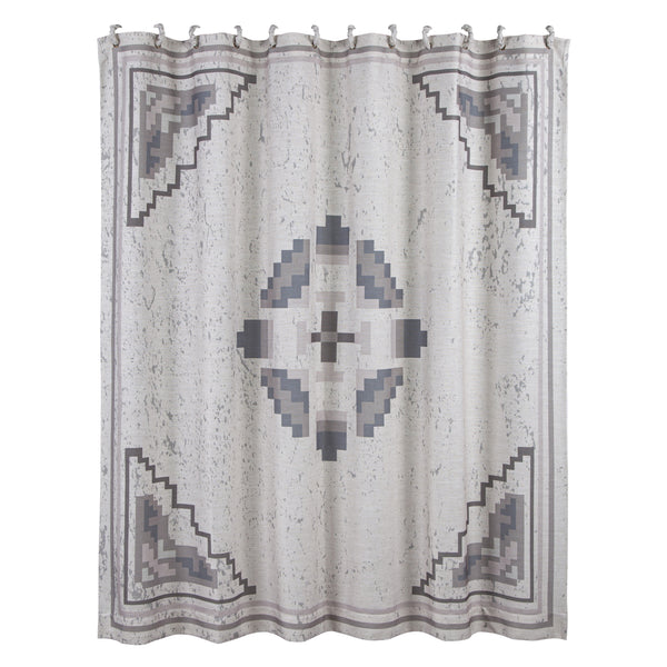 HiEnd Accents Dakota Shower Curtain SC2037 Gray 80% polyester, 20% linen 72x72