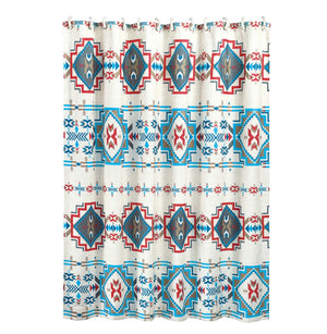 HiEnd Accents Spirit Valley Shower Curtain SC2113 Multi Color 80% polyester, 20% linen 72x72