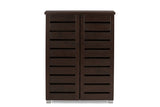 Adalwin Modern Contemporary Dark Brown Shoe Cabinet