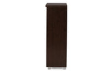 Baxton Studio Adalwin Modern and Contemporary 2-Door Dark Brown Wooden Entryway Shoes Storage Cabinet