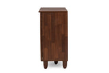 Baxton Studio Gisela Oak and White 2-tone Shoe Cabinet With 3 Doors