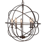 Yosemite Home Decor 5 Light Orb Chandelier In Rustic Black SCFP2005-5-RS-YHD