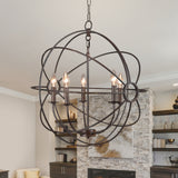 Yosemite Home Decor 5 Light Orb Chandelier In Rustic Black SCFP2005-5-RS-YHD