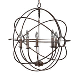 5 Light Orb Chandelier In Rustic Black