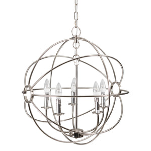 Yosemite Home Decor 5 Light Orb Chandelier In Satin Nickel SCFP2005-5-SN-YHD