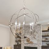 Yosemite Home Decor 5 Light Orb Chandelier In Satin Nickel SCFP2005-5-SN-YHD