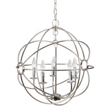 5 Light Orb Chandelier In Satin Nickel