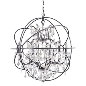 Yosemite Home Decor 6 Light Chandelier In Black Finish SCFP3078-6BK-YHD