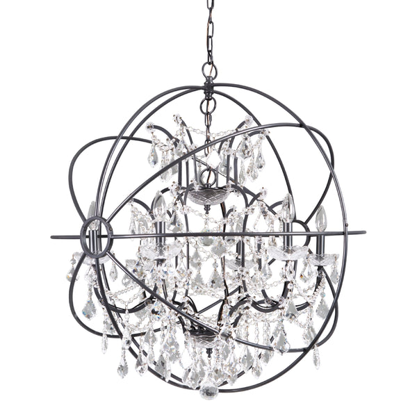 Yosemite Home Decor 6 Light Chandelier In Black Finish SCFP3078-6BK-YHD