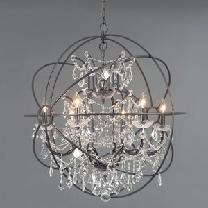 Yosemite Home Decor 6 Light Chandelier In Black Finish SCFP3078-6BK-YHD