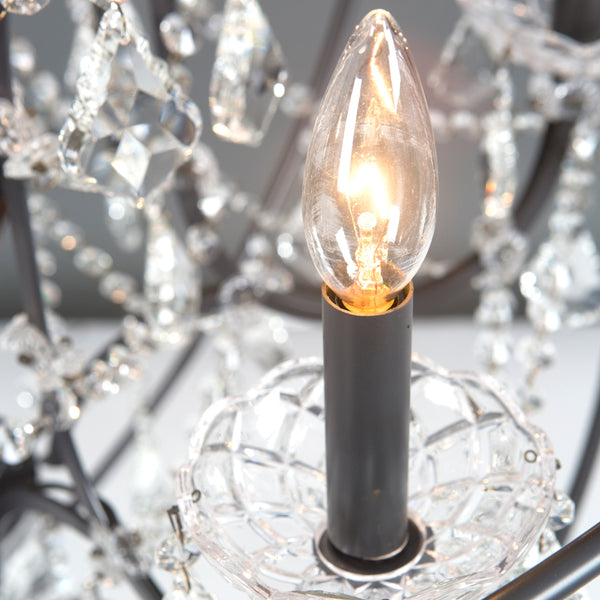 Yosemite Home Decor 6 Light Chandelier In Black Finish SCFP3078-6BK-YHD