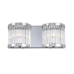 Karter Two Light Wall Sconce - Elegant Art Deco Chrome Fixture for Stylish Home Ambiance & Lighting