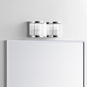 Karter Two Light Wall Sconce - Elegant Art Deco Chrome Fixture for Stylish Home Ambiance & Lighting