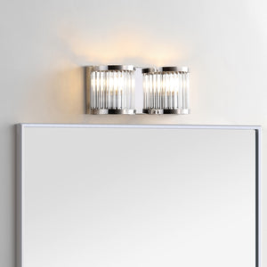 Karter Two Light Wall Sconce - Elegant Art Deco Chrome Fixture for Stylish Home Ambiance & Lighting