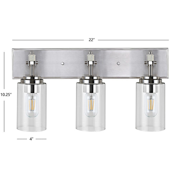 Warley 3-Light Wall Sconce - Contemporary Bronze Finish, Square Glass Shades for Elegant Bath Spaces