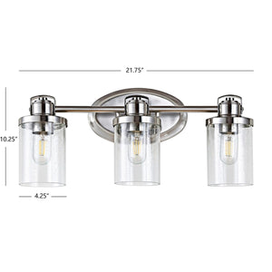 Maci Modern 3-Light Wall Sconce - Elegant Bronze Finish with Clear Glass Shades for Stylish Illumination