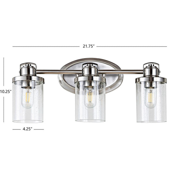 Maci Modern 3-Light Wall Sconce - Elegant Bronze Finish with Clear Glass Shades for Stylish Illumination