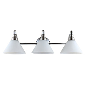 Panya Modern 3-Light Wall Sconce - Stunning Bronze & Chrome Finish with Elegant Glass Shades