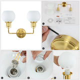 Safavieh Fenris Wall Sconce Satin Brass/Opal Metal SCN4082B