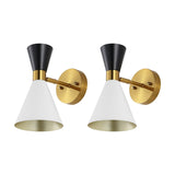 Safavieh Anoya, 11.5 Inch, White/Black/Brass, Iron Wall Sconce Set Of 2 - Set of 2 Multi Metal SCN4090A-SET2