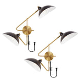 Safavieh Aspera, 2 Light, 9 Inch, Brass/Black, Iron Wall Sconce Set Of 2 - Set of 2 Brass / Black Metal SCN4091A-SET2