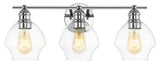 Mylsa, 3 Light, 22.5 Inch, Chrome/Clear, Iron/Glass Wall Sconce