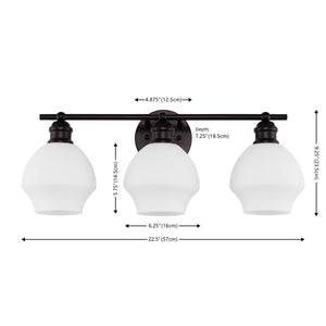 Safavieh Mylsa, 3 Light, 22.5 Inch, Black/White, Iron/Glass Wall Sconce Black / White Metal SCN4132C