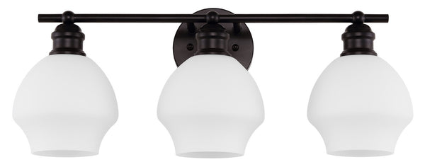 Safavieh Mylsa, 3 Light, 22.5 Inch, Black/White, Iron/Glass Wall Sconce Black / White Metal SCN4132C