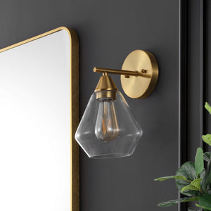 Safavieh Lyona, 8.5 Inch, Gold/Clear, Iron/Glass Wall Sconce Set Of 2  SCN4133A-SET2