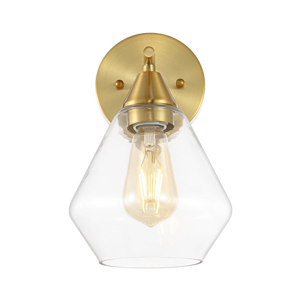 Safavieh Lyona, 8.5 Inch, Gold/Clear, Iron/Glass Wall Sconce Set Of 2  SCN4133A-SET2