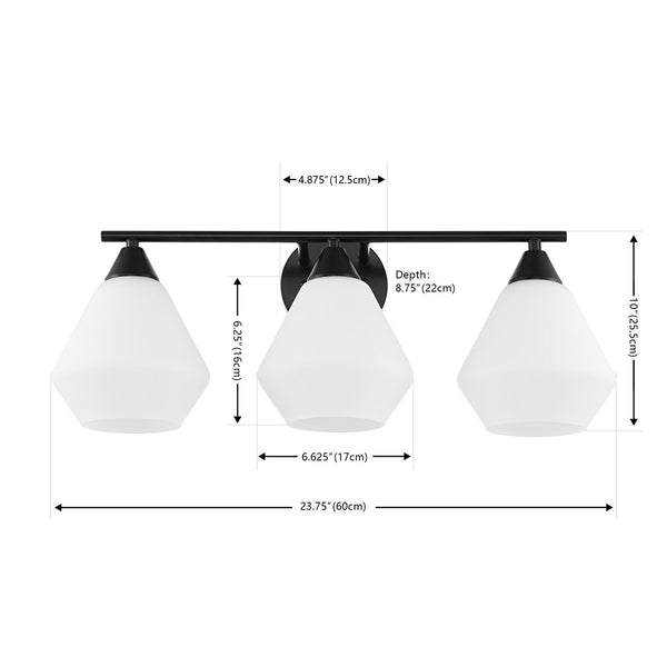 Safavieh Amani, 3 Light, 24 Inch, Black/White, Iron Wall Sconce SCN4134C
