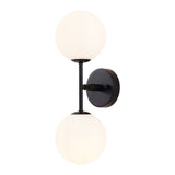 Safavieh Hymn, 2 Light, 17.5 Inch, Black, Iron/Glass Wall Sconce Black Metal SCN4137C