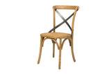 LH Imports Cross Back Chair w/ Rattan Seat SDC21-NR