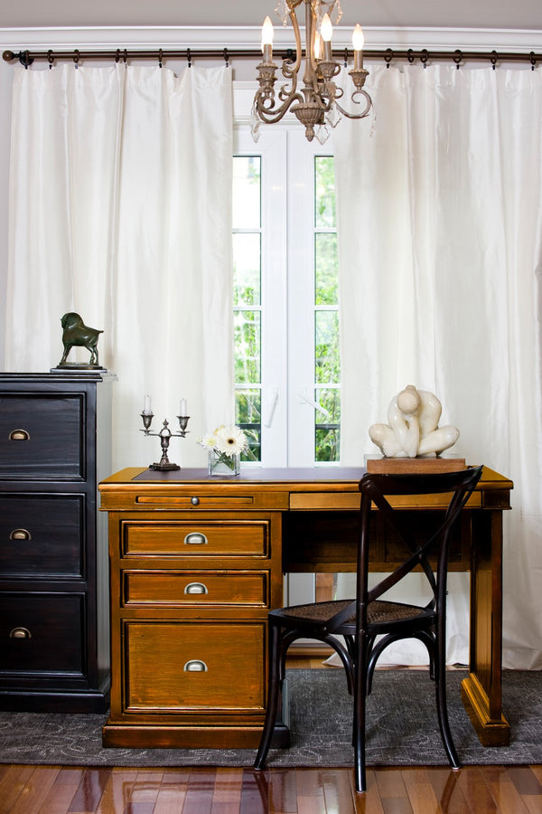 LH Imports Cross Back Chair w/ Natural Brown Rattan Seat SDC21-Z/ZM