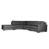 Nativa Interiors Chester Solid + Manufactured Wood / Revolution Performance Fabrics® 5 Pieces Modular Right Hand Facing Sectional with Ottoman Charcoal 128.00"W x 121.00"D x 33.00"H