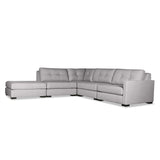 Nativa Interiors Chester Solid + Manufactured Wood / Revolution Performance Fabrics® 5 Pieces Modular Right Hand Facing Sectional with Ottoman Grey 128.00"W x 121.00"D x 33.00"H