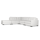 Nativa Interiors Chester Solid + Manufactured Wood / Revolution Performance Fabrics® 5 Pieces Modular Right Hand Facing Sectional with Ottoman Off White 128.00"W x 121.00"D x 33.00"H