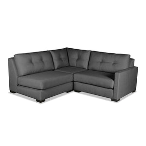 Nativa Interiors Chester Solid + Manufactured Wood / Revolution Performance Fabrics® 3 Pieces Modular Right Hand Facing Sectional with Ottoman Charcoal 90.00"W x 83.00"D x 33.00"H