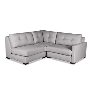 Nativa Interiors Chester Solid + Manufactured Wood / Revolution Performance Fabrics® 3 Pieces Modular Right Hand Facing Sectional with Ottoman Grey 90.00"W x 83.00"D x 33.00"H