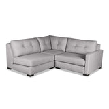 Nativa Interiors Chester Solid + Manufactured Wood / Revolution Performance Fabrics® 3 Pieces Modular Right Hand Facing Sectional with Ottoman Grey 90.00"W x 83.00"D x 33.00"H