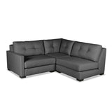 Nativa Interiors Chester Solid + Manufactured Wood / Revolution Performance Fabrics® 3 Pieces Modular Left Hand Facing Sectional with Ottoman Charcoal 90.00"W x 83.00"D x 33.00"H