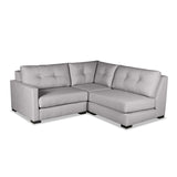 Nativa Interiors Chester Solid + Manufactured Wood / Revolution Performance Fabrics® 3 Pieces Modular Left Hand Facing Sectional with Ottoman Grey 90.00"W x 83.00"D x 33.00"H