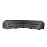 Nativa Interiors Chester Solid + Manufactured Wood / Revolution Performance Fabrics® 5 Pieces Modular Symmetrical Sectional with Ottoman Charcoal 128.00"W x 128.00"D x 33.00"H
