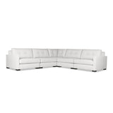 Nativa Interiors Chester Solid + Manufactured Wood / Revolution Performance Fabrics® 5 Pieces Modular Symmetrical Sectional with Ottoman Off White 128.00"W x 128.00"D x 33.00"H