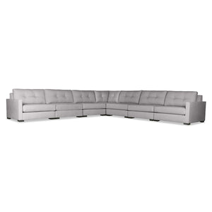 Nativa Interiors Chester Solid + Manufactured Wood / Revolution Performance Fabrics® 7 Pieces Modular Symmetrical Sectional with Ottoman Grey 166.00"W x 166.00"D x 33.00"H