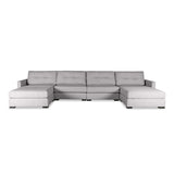 Nativa Interiors Chester Solid + Manufactured Wood / Revolution Performance Fabrics® 6 Pieces Modular U-Shape Sectional with Ottoman Grey 166.00"W x 83.00"D x 33.00"H