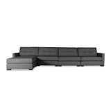 Nativa Interiors Chester Solid + Manufactured Wood / Revolution Performance Fabrics® 5 Pieces Modular Symmetrical Sectional with Ottoman Charcoal 166.00"W x 83.00"D x 33.00"H