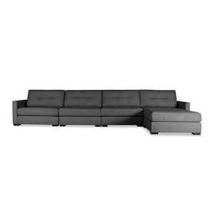 Nativa Interiors Chester Solid + Manufactured Wood / Revolution Performance Fabrics® 5 Pieces Modular Symmetrical Sectional with Ottoman Charcoal 166.00"W x 83.00"D x 33.00"H