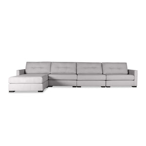 Nativa Interiors Chester Solid + Manufactured Wood / Revolution Performance Fabrics® 5 Pieces Modular Symmetrical Sectional with Ottoman Grey 166.00"W x 83.00"D x 33.00"H